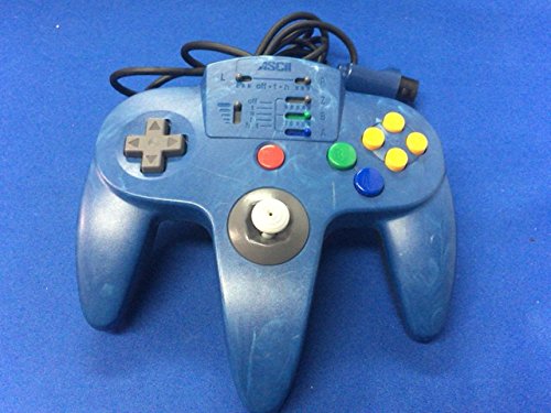 連射機能付き　Nintendo64 コントローラー　青色　アスキーパッド64 アスキーパッド64｜懐かしの名作を今すぐプレイ